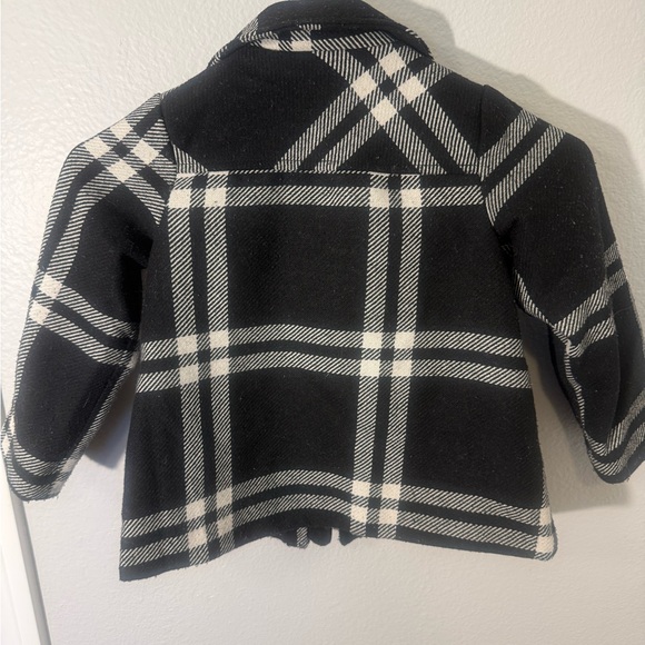 BabyGAP Black and White Plaid Kids Wool Peacoat - Picture 2 of 5